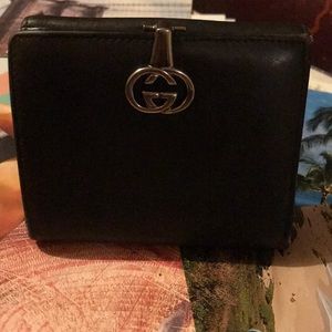 Gucci Vintage Authentic Dark Green Leather Wallet